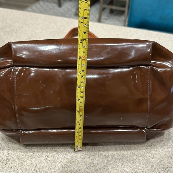 Dooney & Bourke Brown Patent Leather Large Handbag Bag - Picture 5 of 14